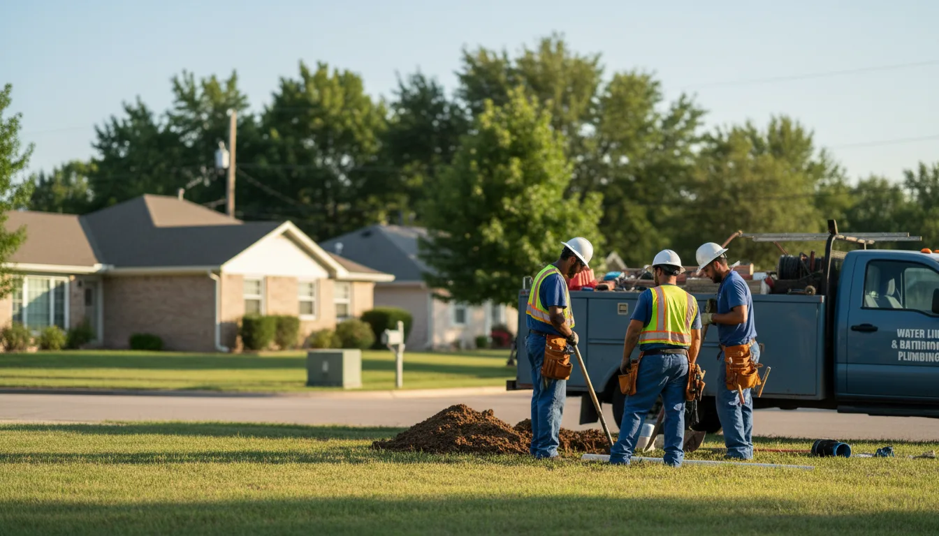 Residential water line and bathroom plumbing service in Winger, MN